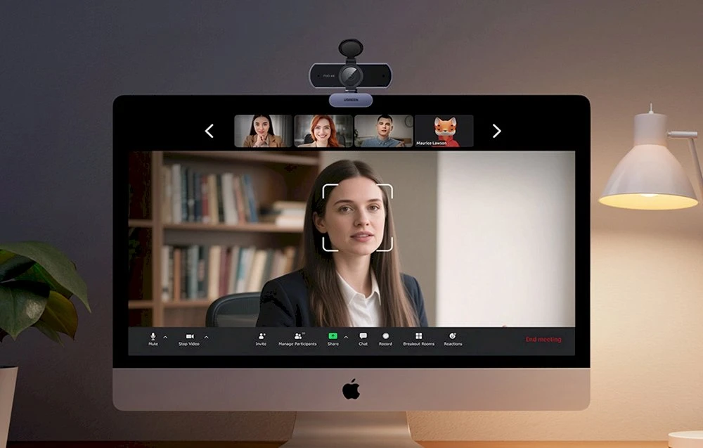 UGREEN 4K internetinė kamera su automatiniu fokusavimu ir dviem mikrofonais 65381