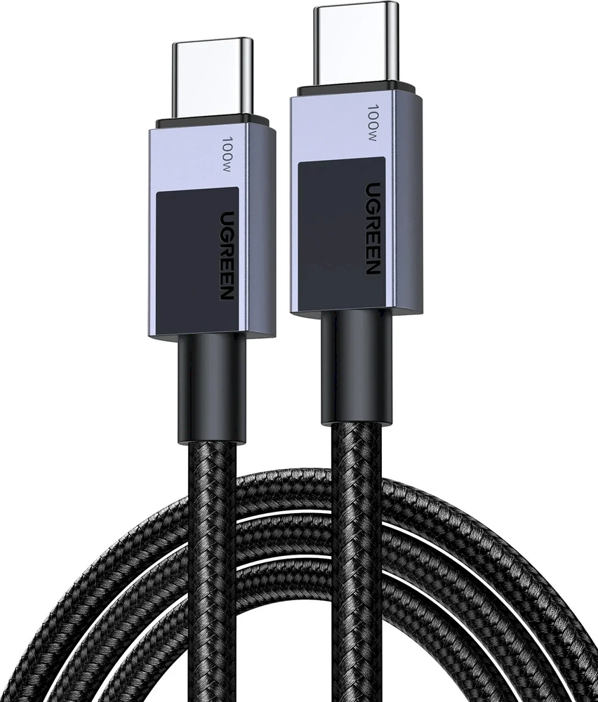 UGREEN USB-C – USB-C kabelis, PD greitasis įkrovimas, pilkas, 0.5m