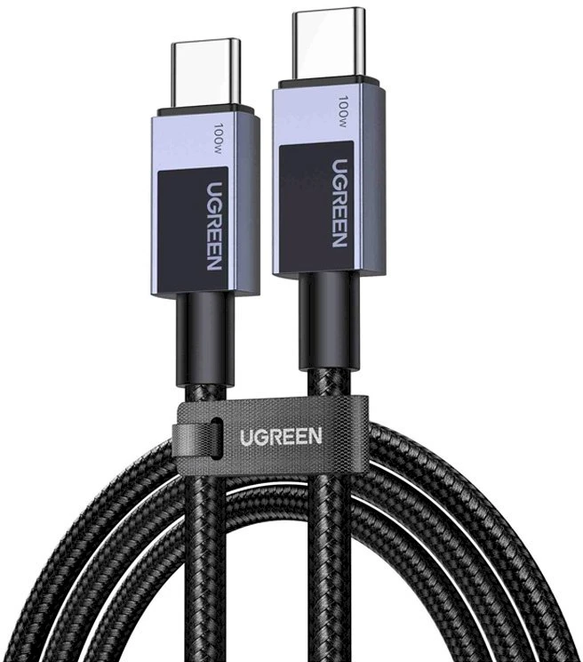 Ugreen Type C 2.0 Vīrietis uz Type C 2.0 Vīrietis 5A Datu Kabelis 1M Melns