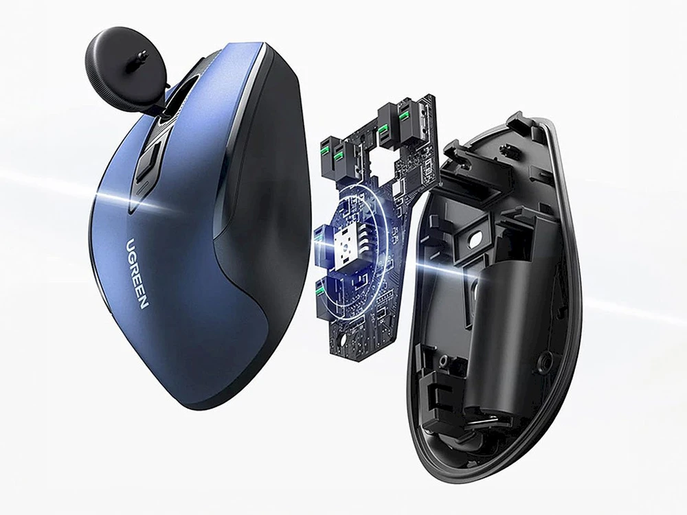 Ugreen MU006 optinė belaidė USB pelė 2.4GHz 4000 DPI - mėlynas
