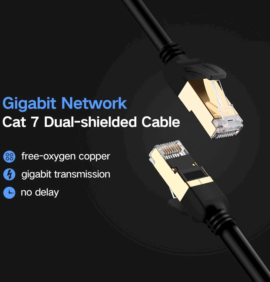 UGREEN NW107 Ethernet RJ45 suapvalintas tinklo kabelis Cat.7 STP 3m