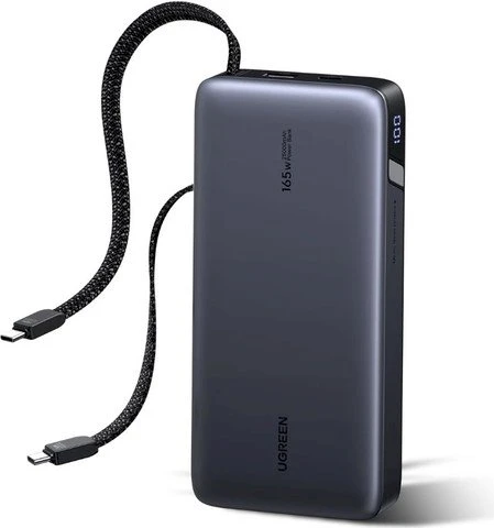 UGREEN nešiojama baterija (Power Bank) 25000mAh, 165W, su integruotu kabeliu, greitasis įkrovimas