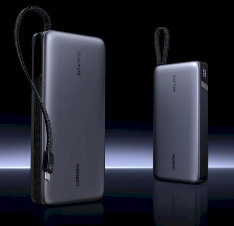 UGREEN nešiojama baterija (Power Bank) 25000mAh, 165W, su integruotu kabeliu, greitasis įkrovimas