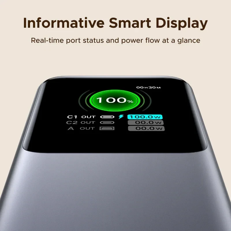 Ugreen PB726 20000 mAh USB + USB-C 165W pilka