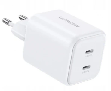 Įkroviklis Ugreen GaN 45W 2xUSB-C - balta