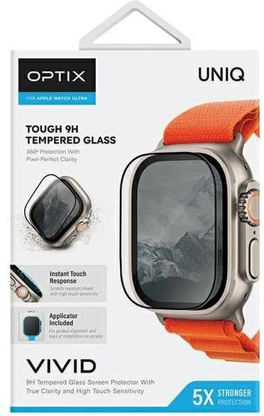 UNIQ Optix Vivid Apple Watch Ultra 49 mm skaidrus grūdintas stiklas su aplikatoriumi UNIQ-49MM-VIVIDCLEAR