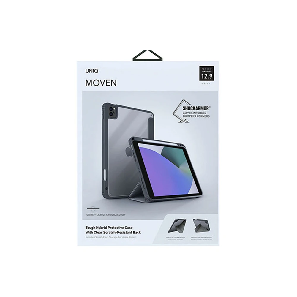 UNIQ Moven Dėklas Apple iPad 10.2″ (2021/2020/2019) charcoal pilkos spalvos