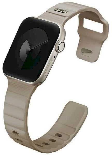 UNIQ apyrankė Stride Apple Watch Series 1/2/3/4/5/6/7/8/9/SE/SE3 38/40/41mm FKM Rubber apyrankė khaki/pale