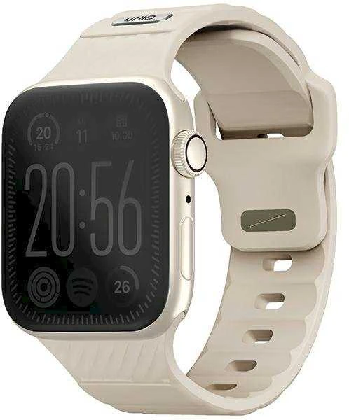 UNIQ apyrankė Stride Apple Watch Series 1/2/3/4/5/6/7/8/9/SE/SE3 38/40/41mm FKM Rubber apyrankė khaki/pale