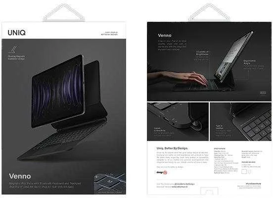 UNIQ Venno Magnetic Smart Dėklas su klaviatūra skirtas Apple iPad Pro 11″ (2022/2021) | Air 10.9″ (2022/2020) bl