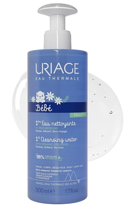 Uriage Bebé First Cleansing Vanduo prausiklis kūdikiams, 500 ml