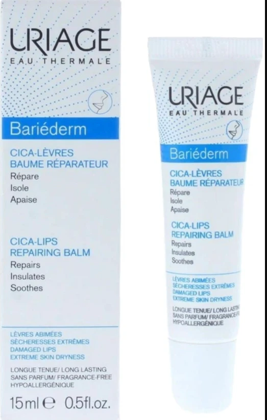 "Uriage Bariéderm Cica Lips Repairing Balm" atkuriamasis balzamas 15ml