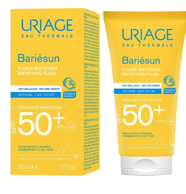 Uriage Bariesun Matting Fluid SPF 50+ matizuojantis apsauginis fluidas riebiai ir riebiai odai, 50 ml