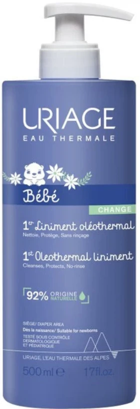 Uriage "Bébé Baby" sauskelnių srities valomoji priemonė (1st Oleothermal Liniment) 500 ml