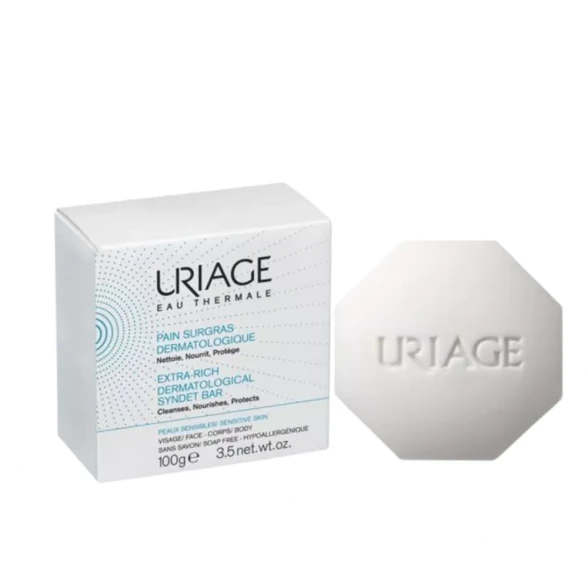 Valomasis kūno muilas Uriage Eau Thermale Extra-Rich Dermatological Syndet Bar, 100 g