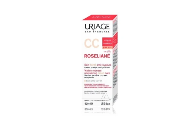 Uriage Roseliane CC Kreminis SPF50+ apsauginis CC veido kremas jautriai / į paraudimą linkusiai odai, atspalvis: Light, 40 ml