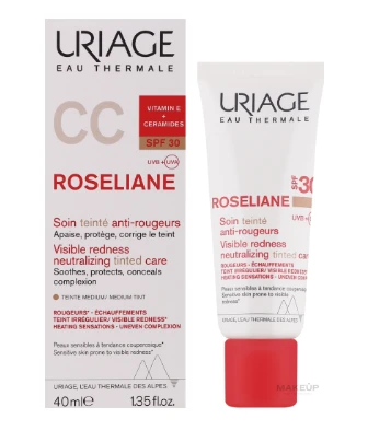 Uriage Roséliane CC Kreminis SPF30 apsauginis CC veido kremas jautriai / į paraudimą linkusiai odai, atspalvis: Universal Tone, 40 ml