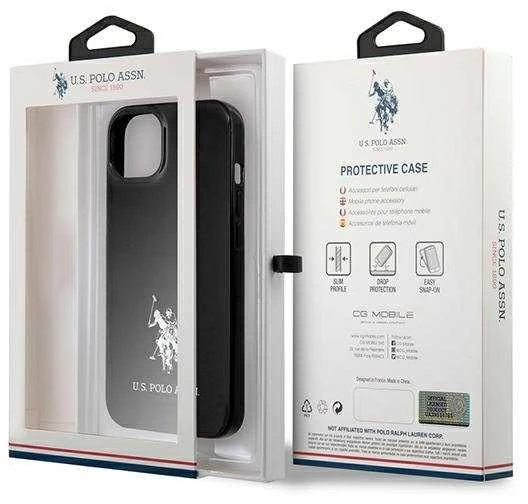 Us Polo Assn US Polo USHCP13SUMHK Apple iPhone 13 mini 5,4″ juodos spalvos kietas dėklas Horses Logo