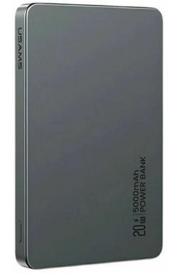 USAMS indukcinė išorinė baterija 5000mAh 20W PD greito įkrovimo tamsinti CY serija 5KCD23101 (US-CD231)