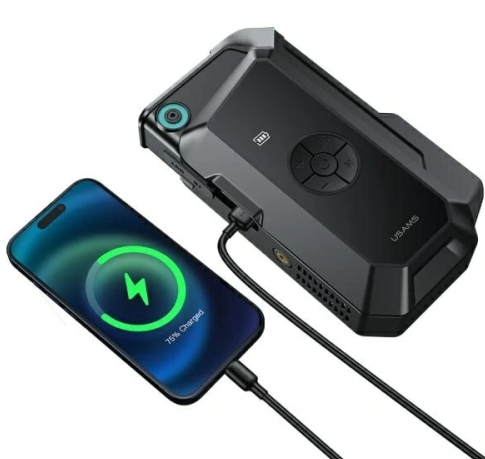 USAMS Jumpstarter Powerbank 8000mAh + built-in flashlight juodos spalvos ZB287