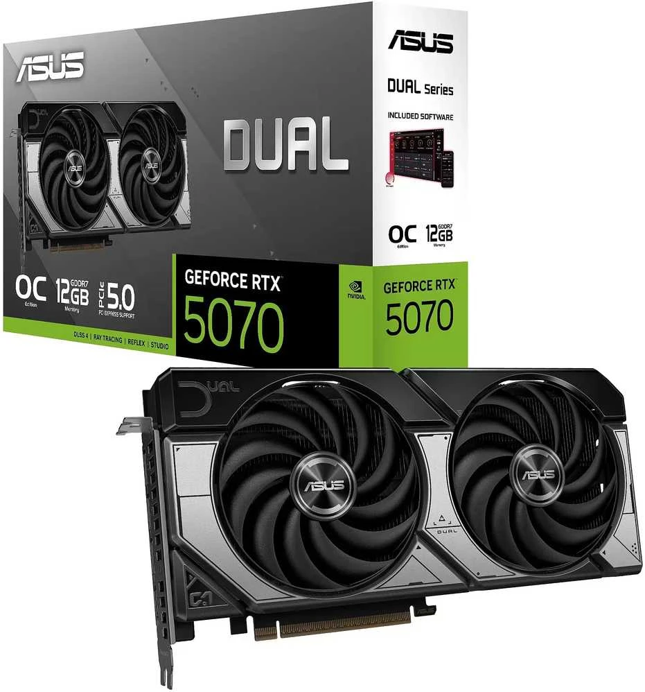 ASUS dviguba NVIDIA GeForce RTX 5070 OC 12 GB vaizdo plokštė