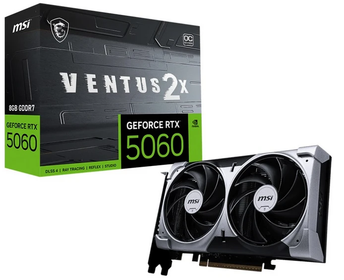 Vaizdo plokštė MSI GeForce RTX 5060 8G VENTUS 2X OC NVIDIA 8 GB GDDR7
