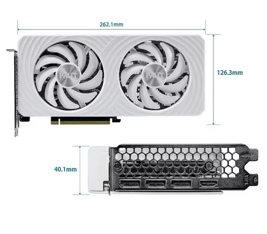 Vaizdo plokštė Palit GeForce RTX 5060Ti balta OC NVIDIA 8GB GDDR7