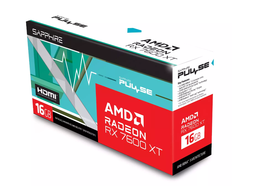Vaizdo plokštė SAPPHIRE PULSE AMD RADEON RX 7600 XT GAMING OC 16GB GDDR6 DUAL HDMI DUAL DP