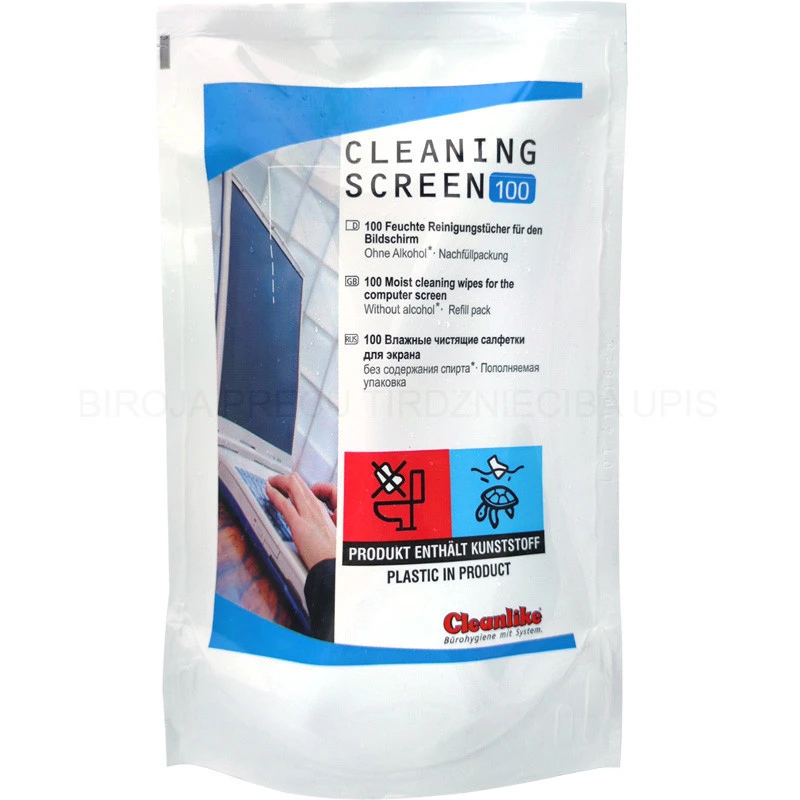 Valiklis „Cleanlike“ TFT/LCD valymo servetėlės, 100 vnt.
