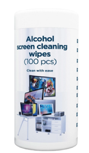 Valiklis GEMBIRD CK-AWW100-01 alkoholio turinčios ekrano valymo servetėlės, 100 vnt.