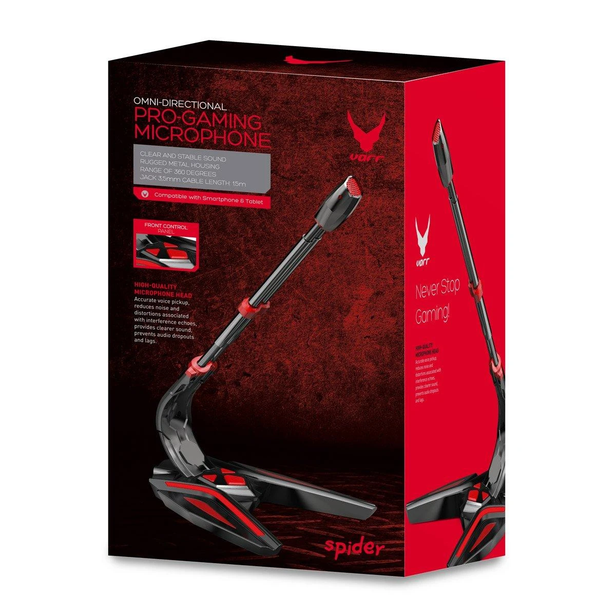 Omega mikrofonas Varr Gaming Tube, juodas (45589)