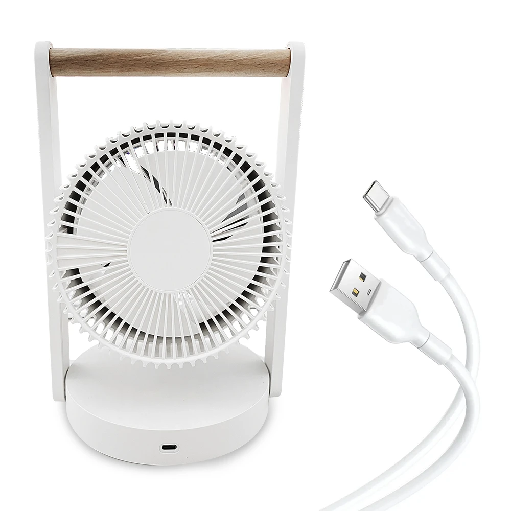 LTC Ventiliatorius stalinis ventiliatorius su medine rankena, greičio lygiais, naktine lempute, ekranu, įkrovimo indikatoriumi, įkrovimu per USB C, 10 W, 3600 mAh, 6,4 colio