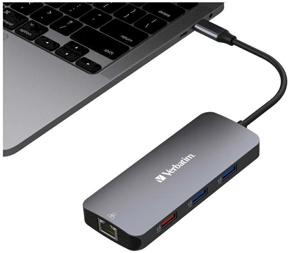 Verbatim CMH-09 C tipo USB 10000 Mbit/ai Sidabras