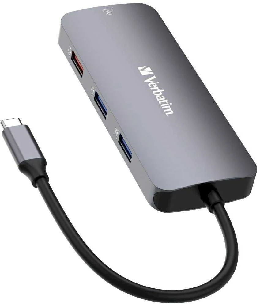 Verbatim CMH-09 C tipo USB 10000 Mbit/ai Sidabras