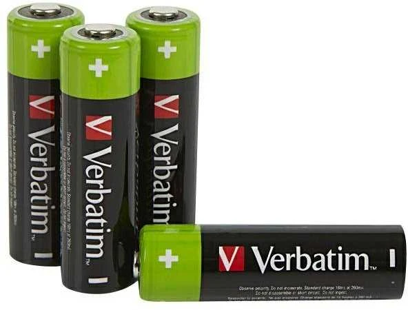 Verbatim AA baterijų rinkinys su žalia viršūnėle