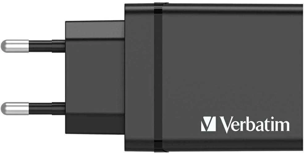 Verbatim 30W Laidinis įkroviklis 3xUSB-A/USB-C PD 3.0 CHR-30EU2 juodos spalvos 49700