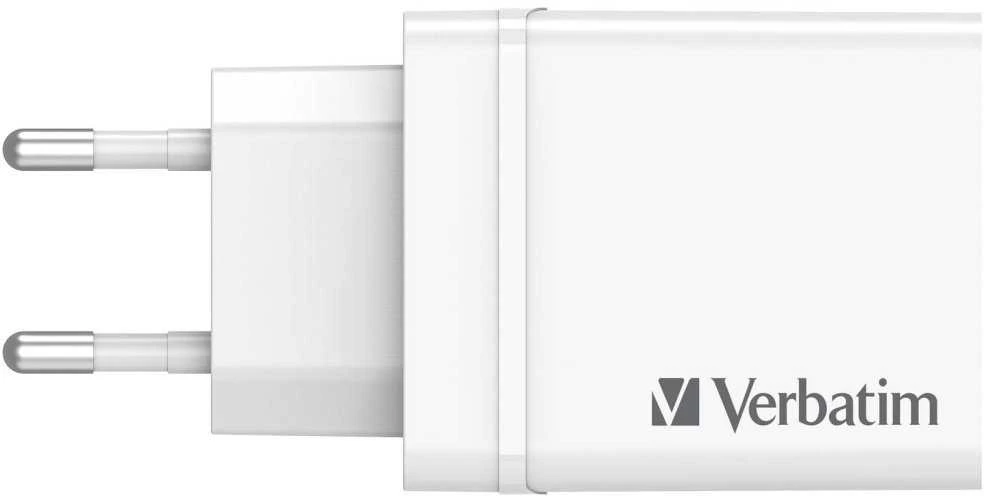 Verbatim 30W Laidinis įkroviklis 3xUSB-A/USB-C PD 3.0 CHR-30EU2 baltos spalvos 49701