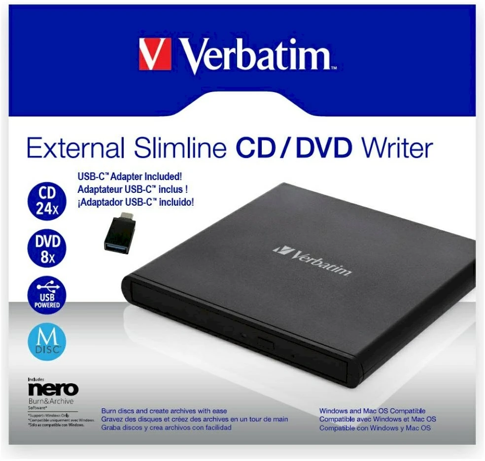 Kietasis diskas Burner Verbatim 98938 (USB 2.0, External)