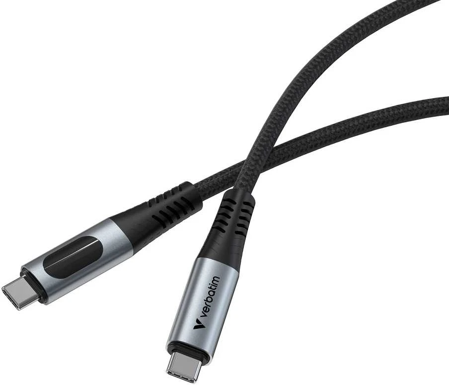 Kabelis Verbatim Sync & Charge USB-C į USB-C 240W 40Gb/s 120cm juodos spalvos 31847