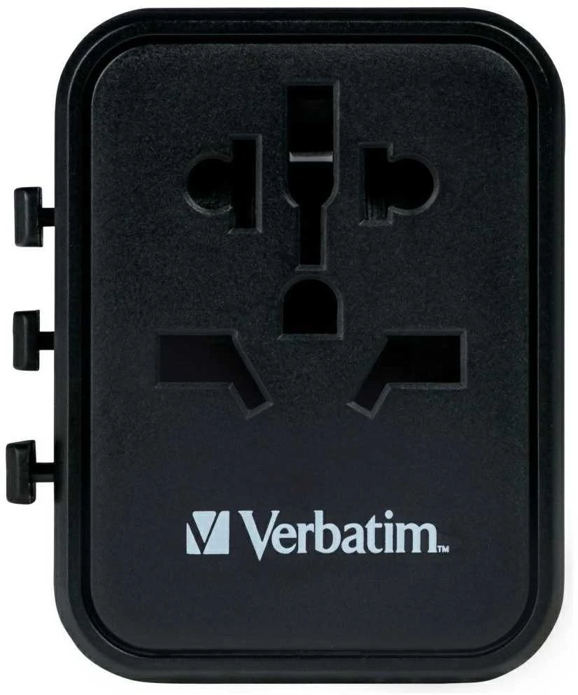 Verbatim Adapteris kelioninis EU/UK/US 2xUSB-A UTA-01 juodos spalvos 49543