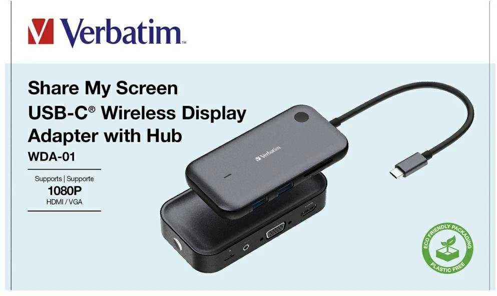 Verbatim Wireless 1080p Ekranas Transmitter Share My Screen juodos spalvos 32146