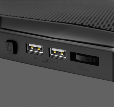 Vertux Glare nešiojamojo kompiuterio aušinamas žaidimų stovas 2x USB LED