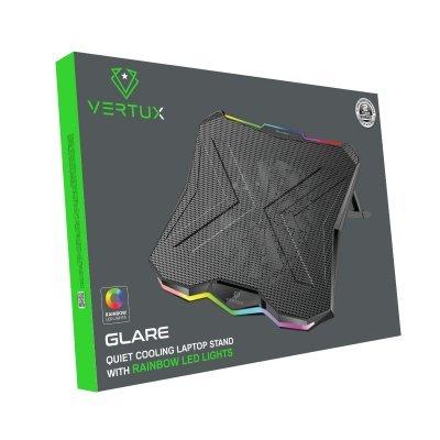 Vertux Glare nešiojamojo kompiuterio aušinamas žaidimų stovas 2x USB LED