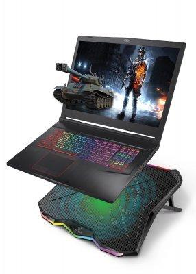 Vertux Glare nešiojamojo kompiuterio aušinamas žaidimų stovas 2x USB LED