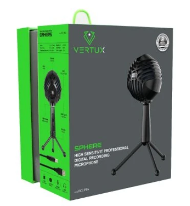 VERTUX Sphere Professional skaitmeninis mikrofonas PC / PS4 / PS5