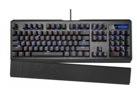 Klaviatūra Vertux Vertux mechaninė mėlyna anti-ghosting Toucan RGB su riešo atrama