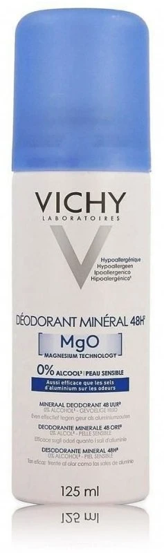 Vichy 48H Mineral MgO Dezodorantas Purškiklis, 125 ml