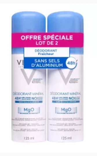 Vichy Anti-Perspirant Dezodorantas 48H purškiamas antiperspirantas, 2x125 ml