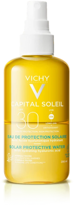 Vichy Ideal Soleil Solar Protective Water Enhanced Tan SPF30+ Apsauginis purškiklis su betakarotenu, 200 ml