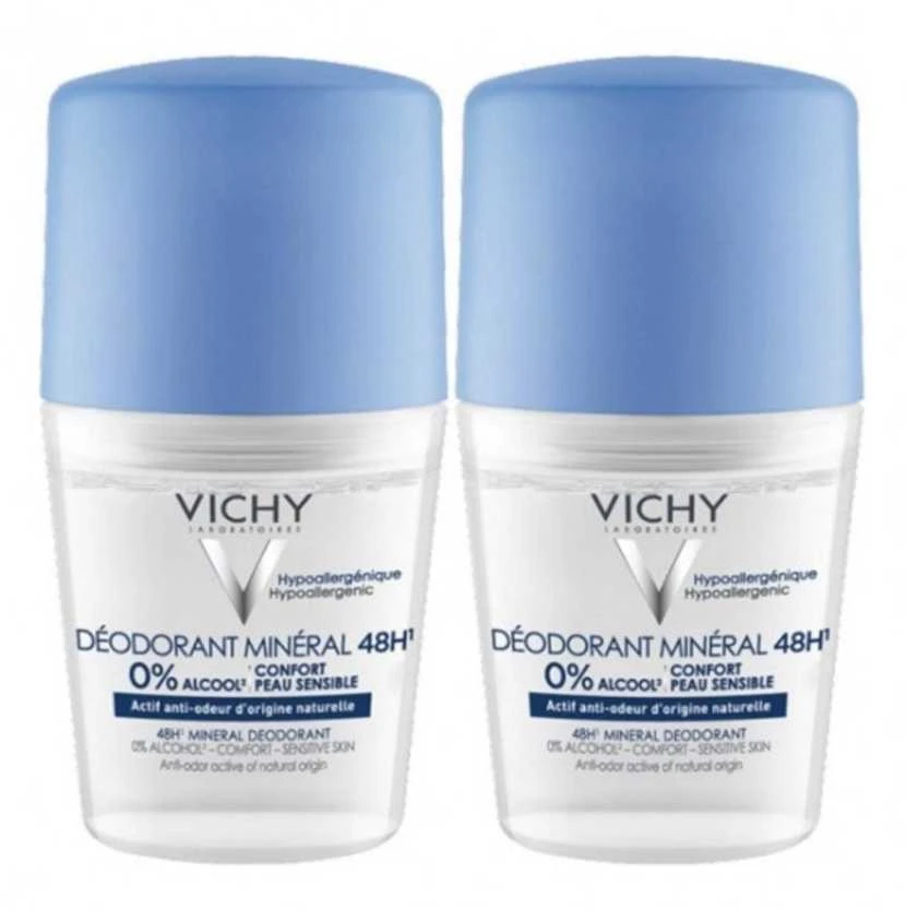 "Vichy" mineralinio dezodoranto rutuliukų rinkinys (mineralinis dezodorantas) 2 x 50 ml